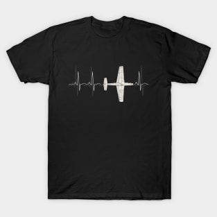 Heartbeat Airplane - I Love Flying T-Shirt